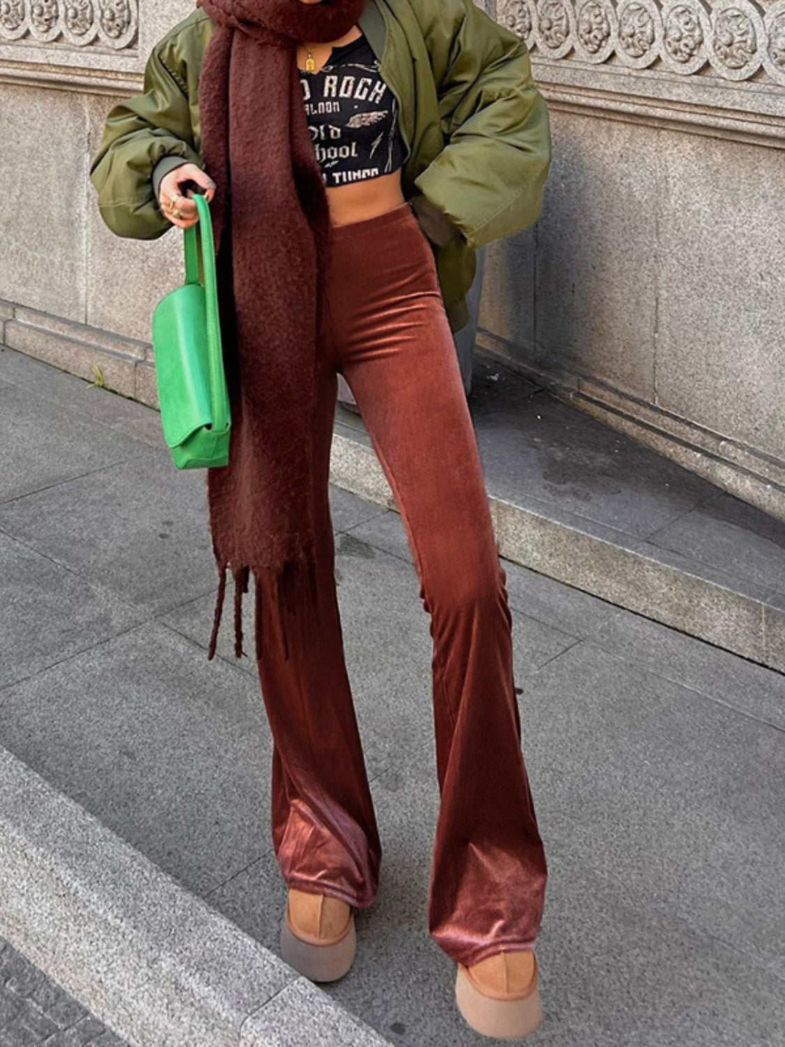 High Waist Flare Pants 33a2239b-d6cb-42ee-b4c0-4082a1074b64-Max Trendsi