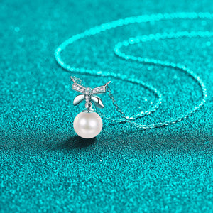 Pearl Pendant Moissanite 925 Sterling Silver Necklace 3463e9e1-0c11-4a7f-86a8-b372db9c5a37-Max Trendsi