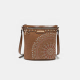 Nicole Lee USA Metallic Stitching Embroidery Inlaid Rhinestone Crossbody Bag Brown One Size 34716216-cf19-414e-93d2-e0da96222d33-Max Trendsi