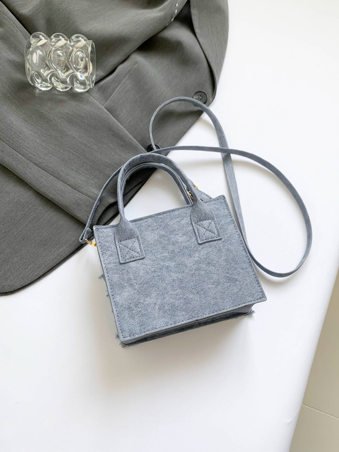 Raw Edge Plaid Shoulder Bag 347f46bb-01c5-4c5f-ab40-b39349e978c7-Max Trendsi
