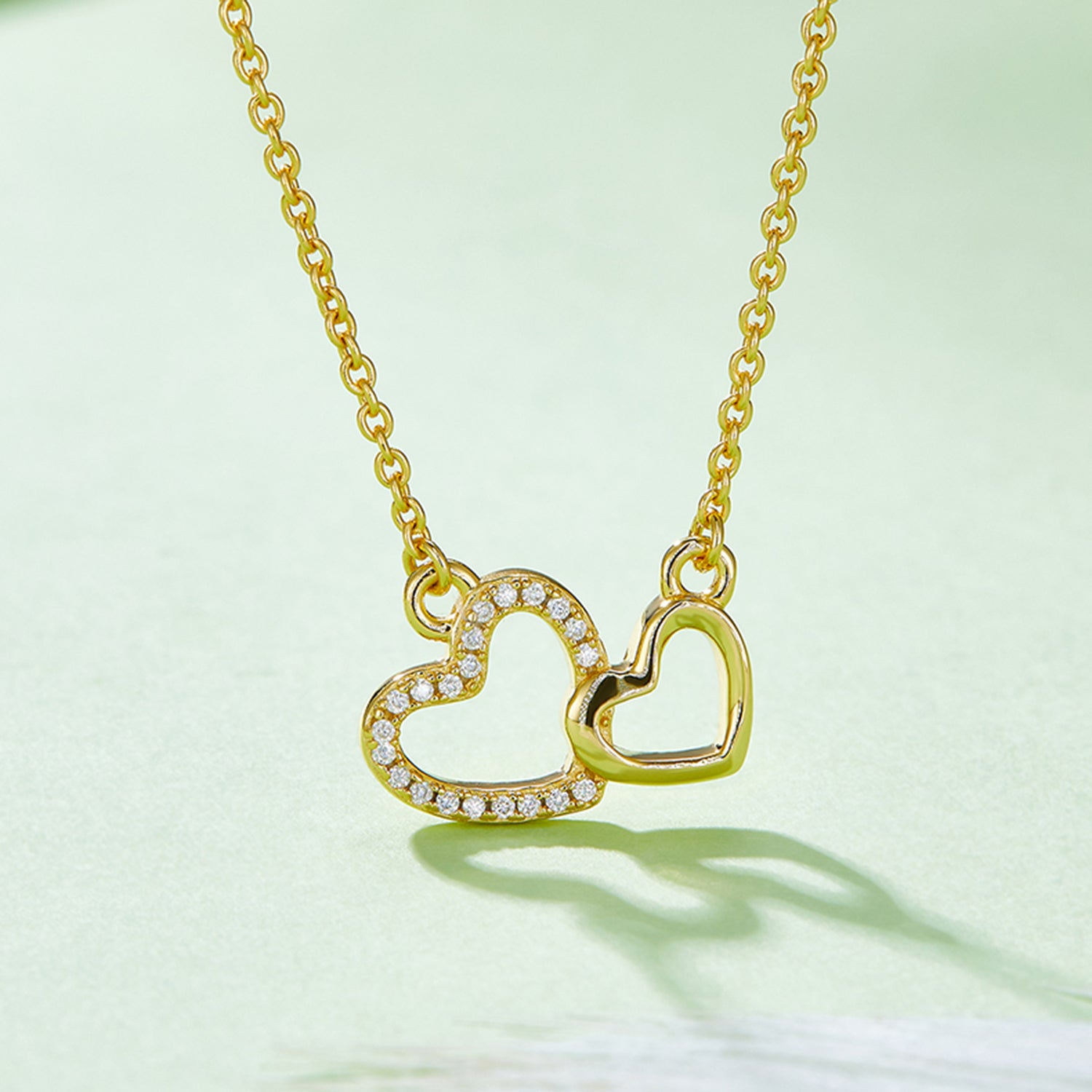 Moissanite 925 Sterling Silver Heart Necklace Gold One Size 34c218f8-e96b-4556-be11-a39452f11dd9-Max Trendsi