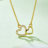 Moissanite 925 Sterling Silver Heart Necklace Gold One Size 34c218f8-e96b-4556-be11-a39452f11dd9-Max Trendsi