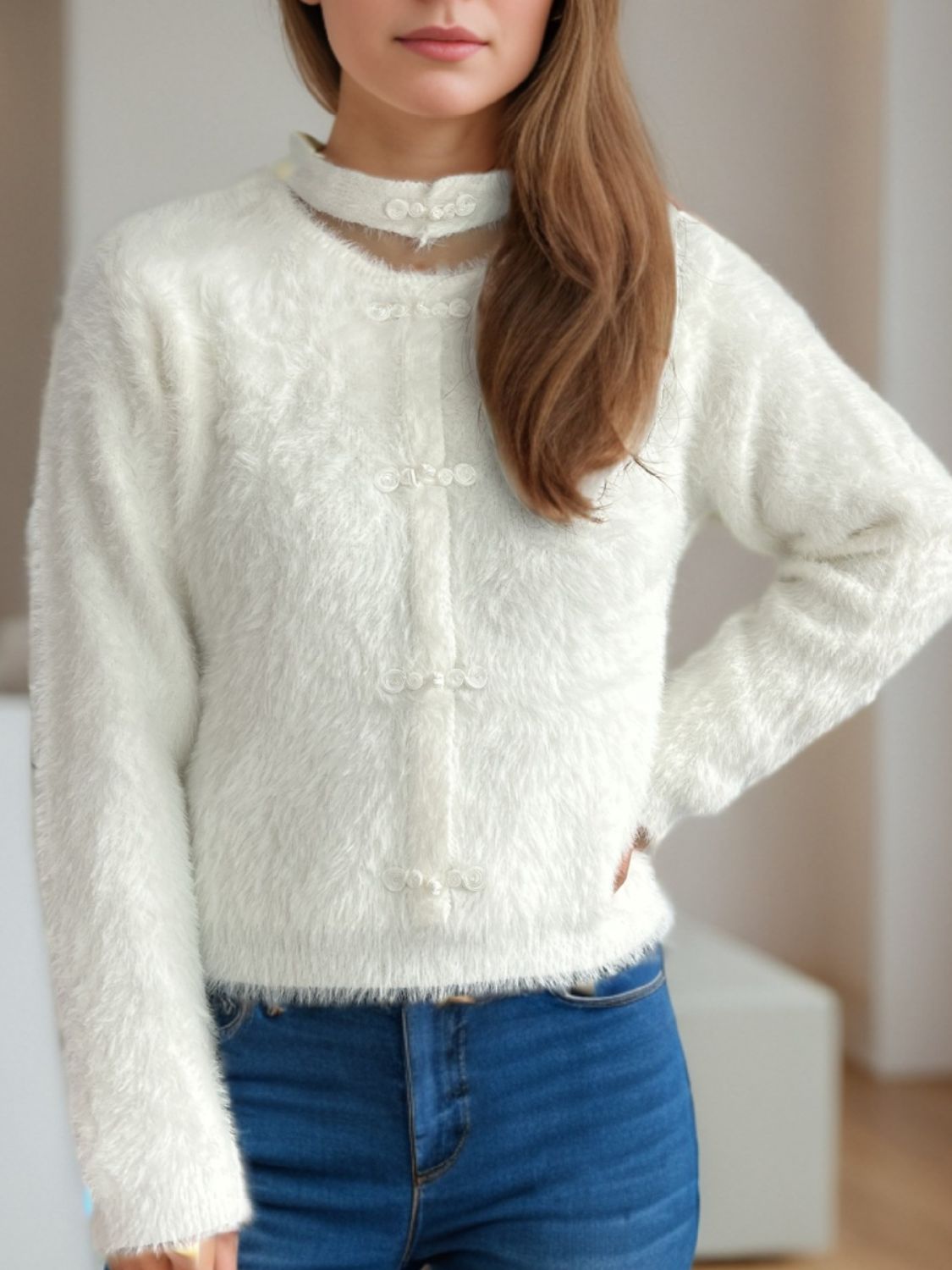 Cutout Knot Button Long Sleeve Cardigan 34fac112-66d2-4c64-b6db-52718ef959a9-Max Glownestbest