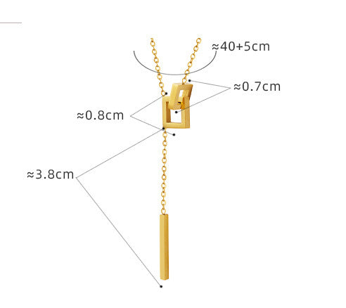 Fashion Simple Geometric Square Long Tassel Necklace 361b18c4-7155-4f5a-ada7-ac5bf5b0b0ac Artshiney
