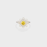 Flower Shape Zircon Platinum-Plated 925 Sterling Silver Ring Silver 36e5a8fd-c9da-4c41-ab0d-2e12578f8eb6-Max Trendsi