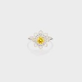 Flower Shape Zircon Platinum-Plated 925 Sterling Silver Ring Silver 36e5a8fd-c9da-4c41-ab0d-2e12578f8eb6-Max Trendsi