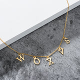Handmade Multiple Single Letter Customizable Necklace Gold 375ba058-bf65-4ef4-ac85-eab13f76b530 Artshiney