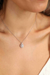 Adored 925 Sterling Silver Rhodium-Plated 1 Carat Moissanite Pendant Necklace Silver One Size 37ce88ba6dfc420985b403eee2130dee-Max Trendsi