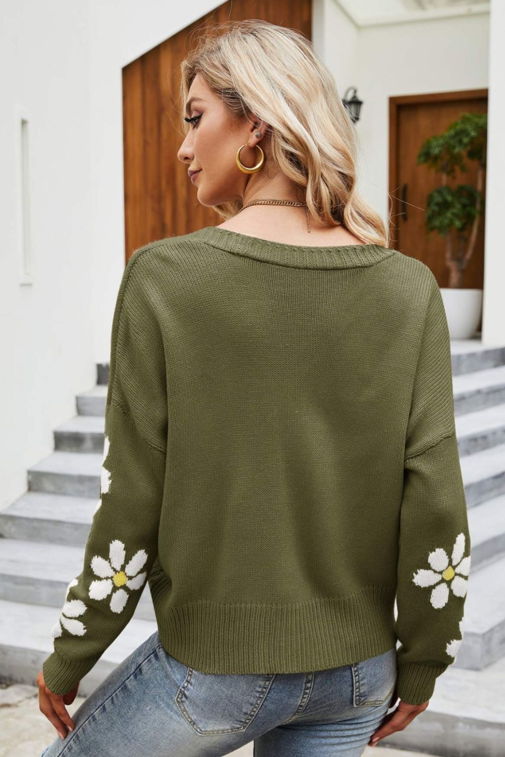 Floral Ribbed Trim Drop Shoulder Cardigan 37fa0d01c0b443a6ae39638123dacba1-Max Glownestbest