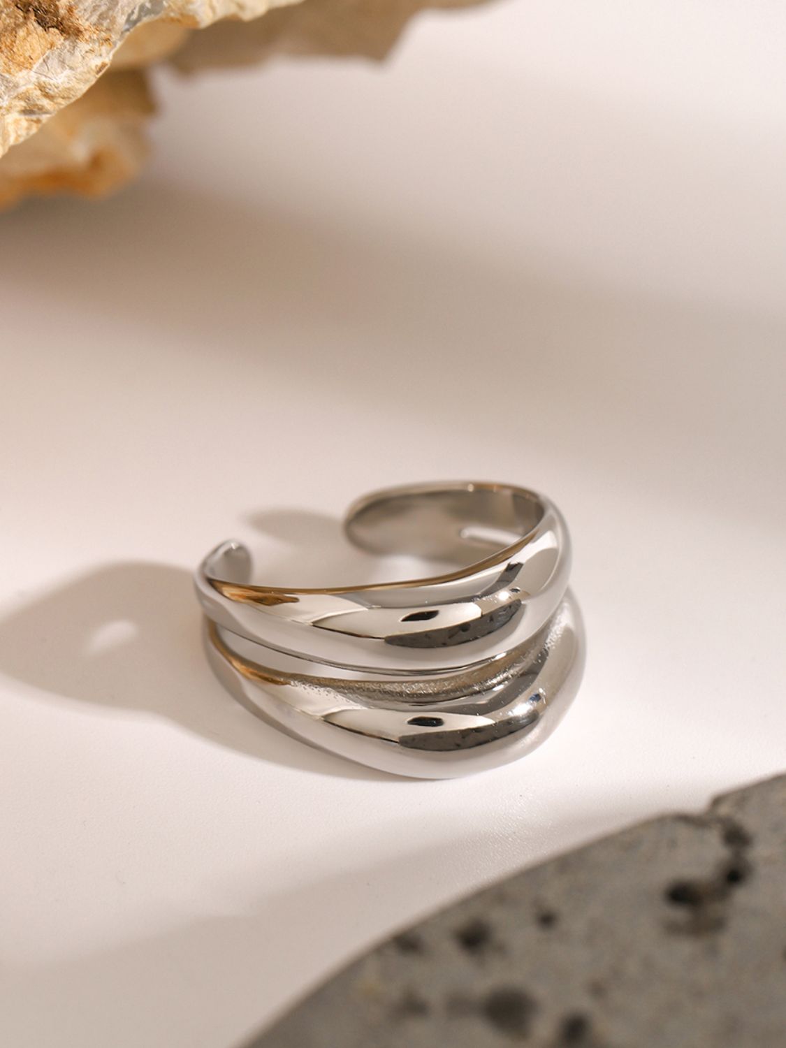 Stainless Steel Double-Layered Ring 382079a1-7542-4e26-bf10-71cab7572d61-Max Trendsi