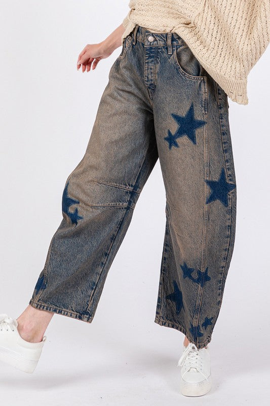 SAGE + FIG Star Wide Leg Jeans with Pockets 38410710-f8ae-4e22-a37d-2e7b05316b61-Max Trendsi