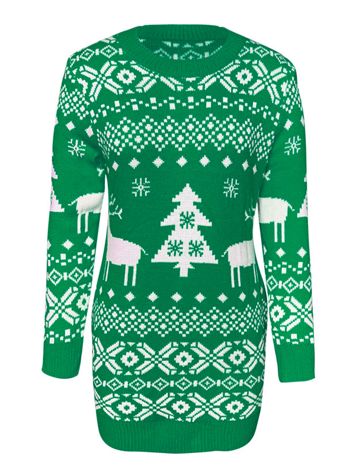 Christmas Element Round Neck Mini Sweater Dress 39e494e1af29415eaa1fc1f2cd43e8bb-Max Glownestbest