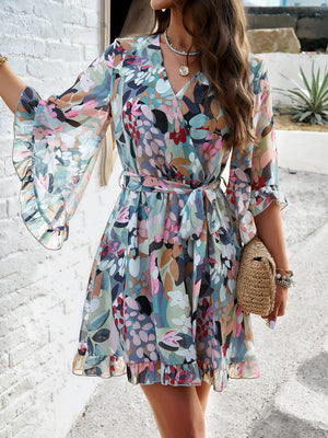 Devine Ruffled Printed Surplice Half Sleeve Mini Dress 39e9ba9b-7cdf-4a4d-8877-a3607581ef91-Max Glownestbest