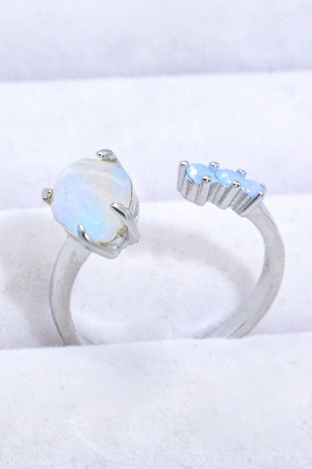 18K Rose Gold-Plated Moonstone Open Ring 3a3d443ff6c444b5a46f8c103cb6a71d-Max Trendsi