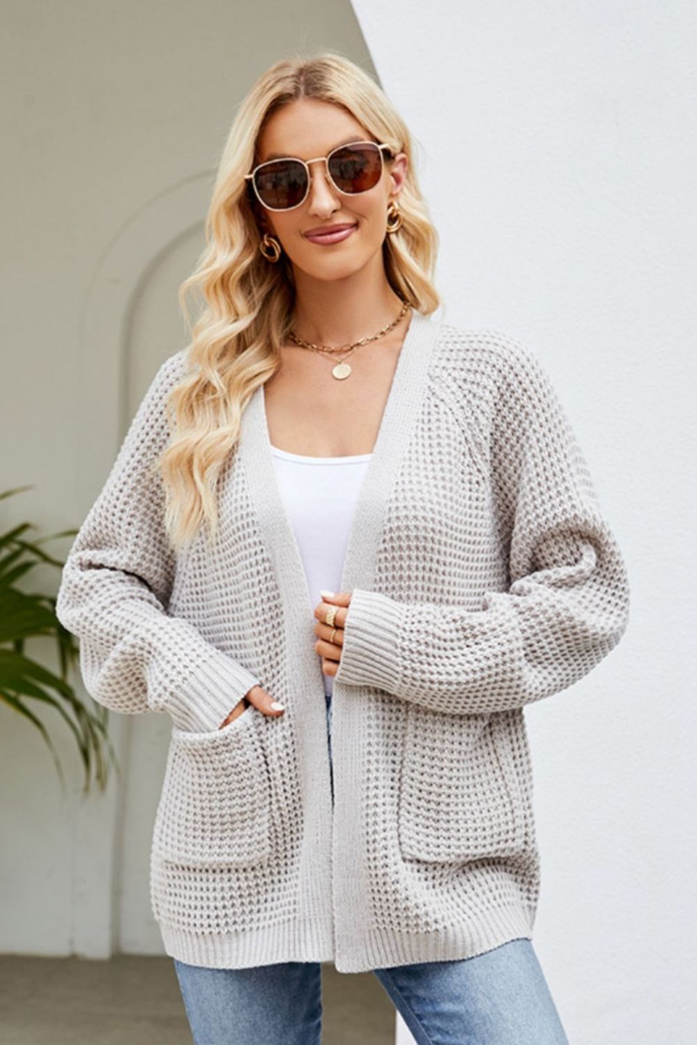 Open Front Raglan Sleeve Pocketed Cardigan 3aba101e-9ad7-4fd2-b64f-89150ec688d7-Max Glownestbest