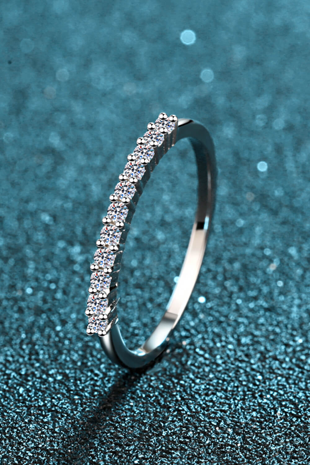 925 Sterling Silver Inlaid Moissanite Polished Ring 3bc793c585a34233b35cf7d95ca712f8-Max Trendsi
