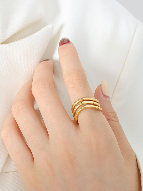 Titanium Steel Three-Layered Ring Gold 3c675d58-435a-4313-bbdc-ca32e544aca9-Max Trendsi