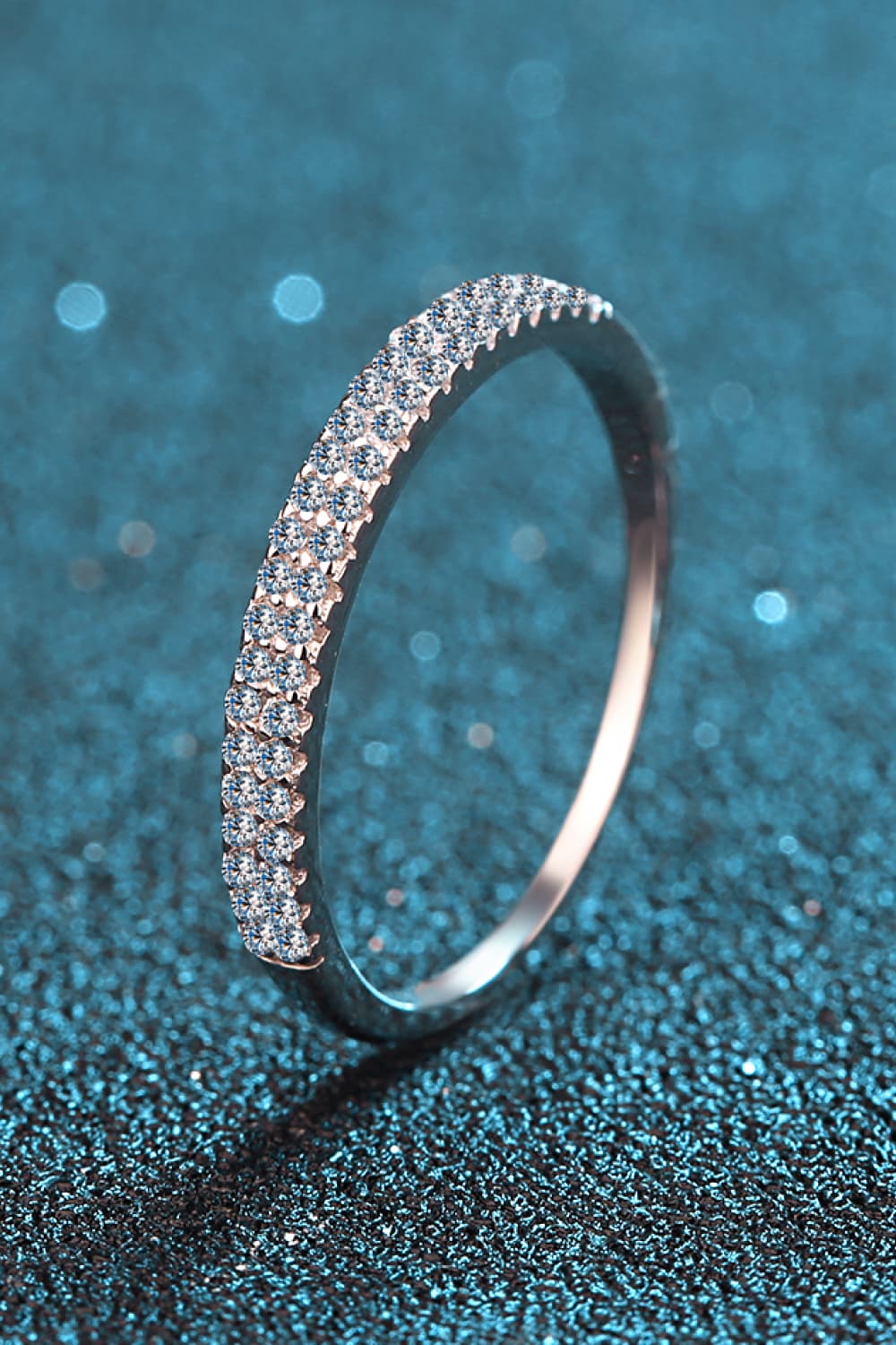Moissanite 925 Sterling Silver Half-Eternity Ring 3cd6c11c4206408ea6831165ab96989d-Max Trendsi