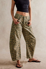 Wide Leg Jeans with Pockets Leopard 3ce66c74-37d6-436f-b55d-81ddf03170bc-Max Trendsi
