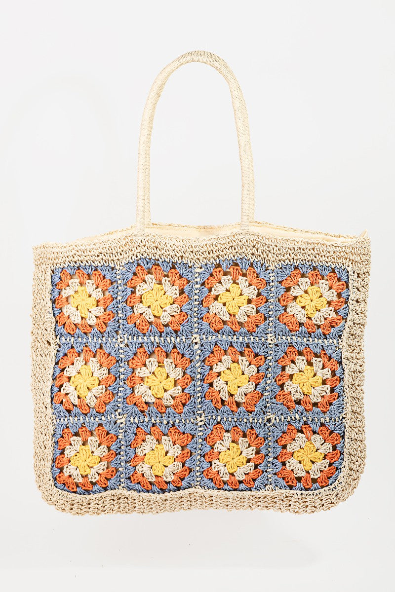 Fame Flower Braided Tote Bag IV One Size 3d03fb47-94d1-4d78-8527-ff2b2c616c45-Max Trendsi