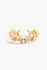 Butterfly Zircon Open Ring Gold One Size 3d31d2d7e59b4d0bb8367929b958eca6-Max Trendsi