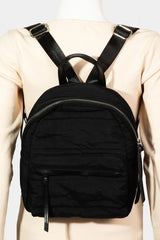 Fame Adjustable Strap Nylon Backpack Bag Black One Size 3d4368bc-556f-4b7f-a8cd-10bb544044df-Max Trendsi
