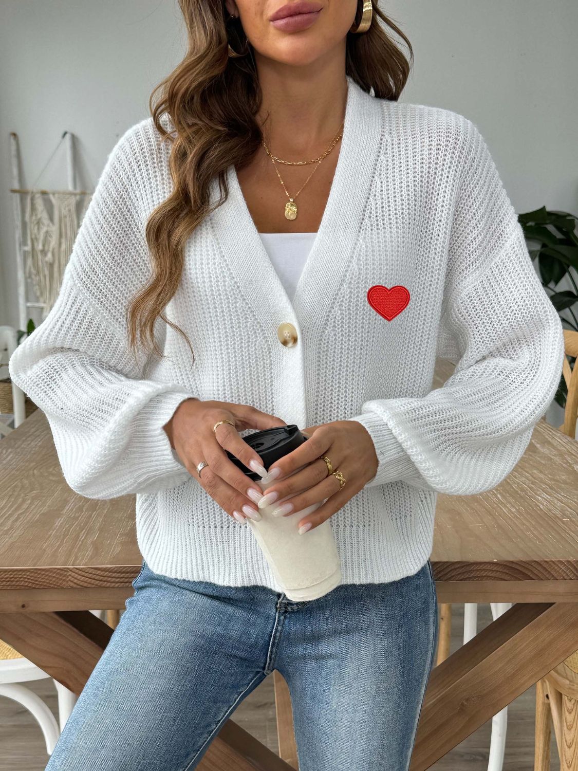 Heart Button Down V-Neck Long Sleeve Cardigan 3d9edbbe-1807-41ad-bd77-c08004bb0480-Max Glownestbest