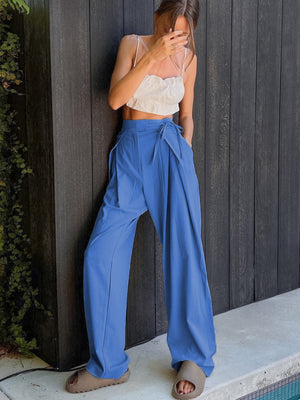 Tied High Waist Wide Leg Pants 3db6ae27-0327-4be0-b96d-015f99770813-Max Trendsi