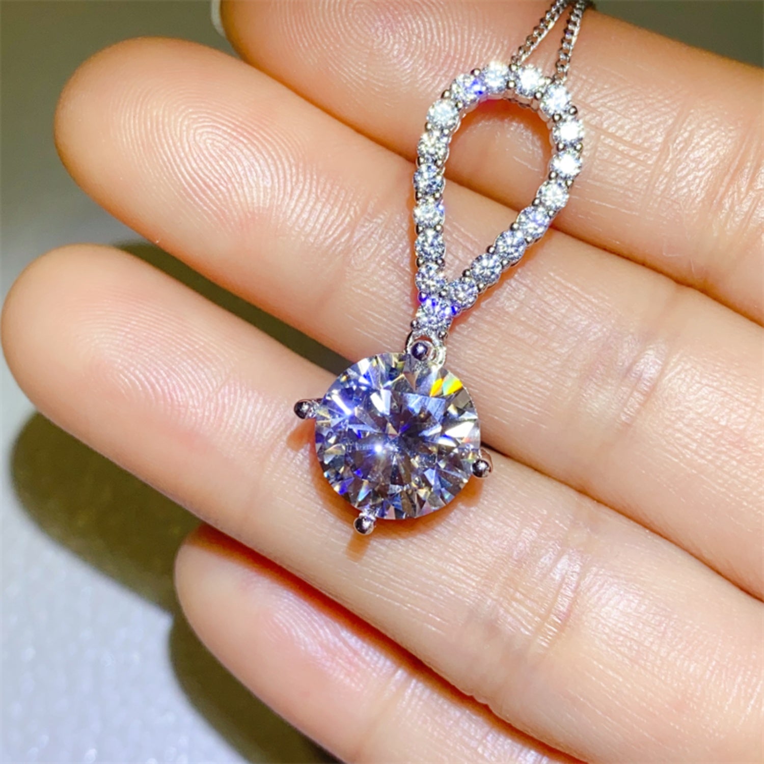 5 Carat Moissanite 925 Sterling Silver Teardrop Necklace 3de725f7-c934-4969-9465-3a634a746045-Max Trendsi