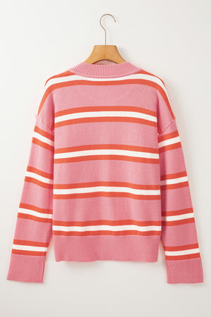 Striped Button Down Long Sleeve Cardigan 3e29407debc34f819f4cea82aa053cdc-Max Glownestbest