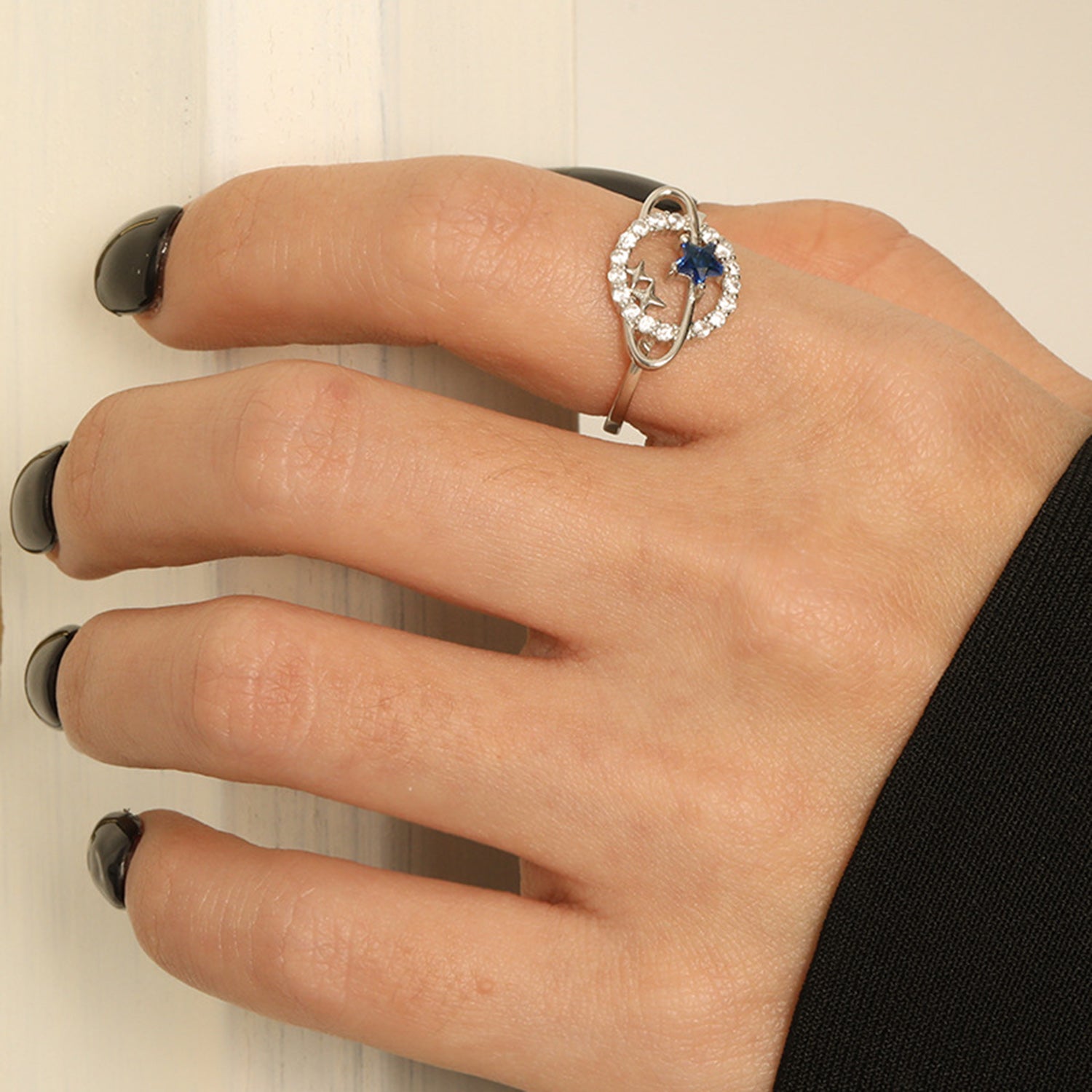 Planet Shape Inlaid Zircon 925 Sterling Silver Ring 3e3cffc2-58c7-497f-b22b-23734f702f48-Max Trendsi