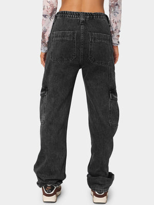 Straight Jeans with Pockets 3e42b779db2640529e5eab3967911181-Max Trendsi
