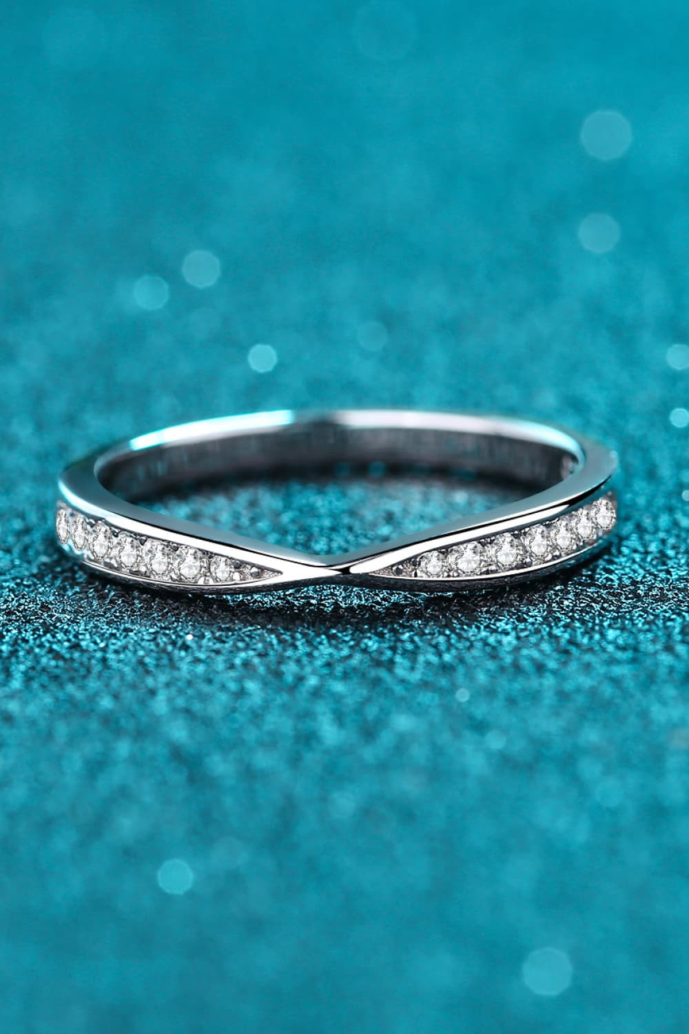 Moissanite Rhodium-Plated Ring 3ea4506094f847d1a29e7a6613f46f98-Max Trendsi