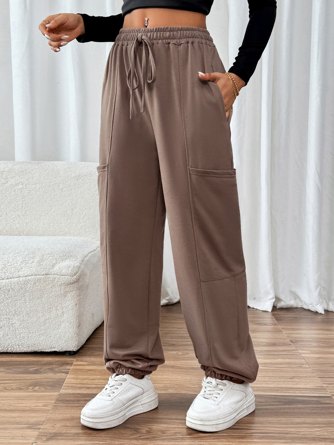 Perfee Tied Joggers with Pockets 3eb51289-a4e0-4391-a85c-e0c83de75fa5-Max Trendsi