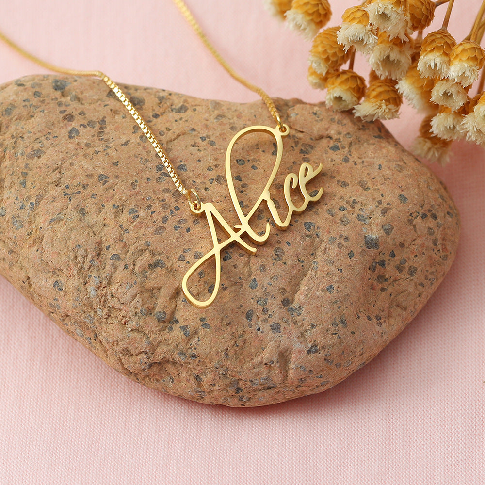 S925 personalized custom letter name pendant necklace 3ecd995b-fd8b-4fe8-b1fc-4a8050e6b64a Artshiney