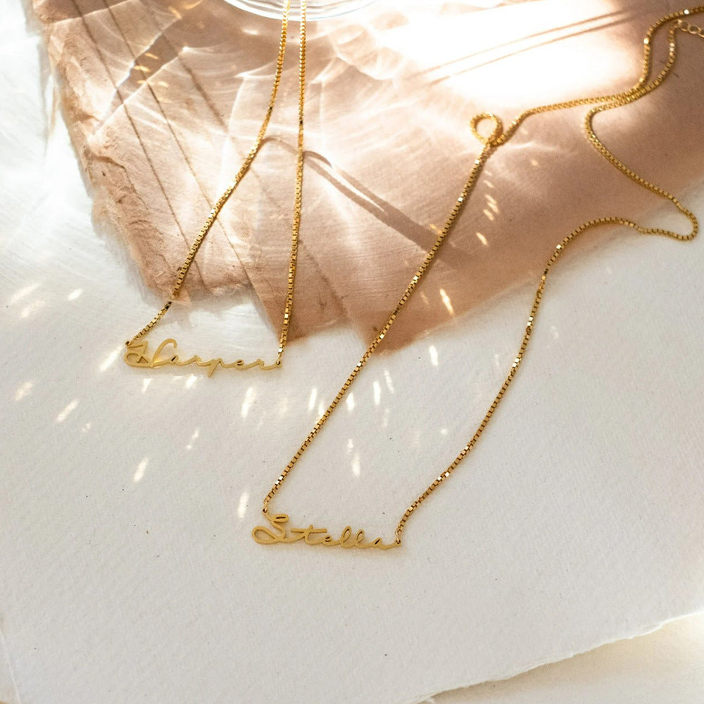 Fashionable Customizable Letter Name Necklace 3efacc3a-6c00-4874-81ea-8ae7ae47b5f4 Artshiney