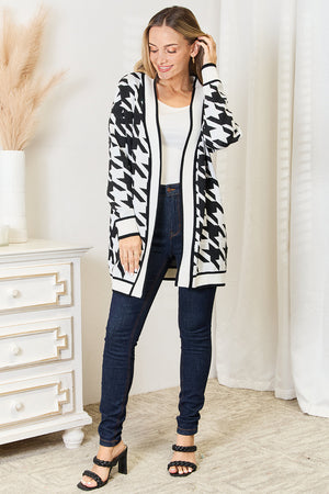 Mandy Woven Right Houndstooth Open Front Longline Cardigan 3f25f6d2431a4fb9ad6d43f2b7b4f69b-Max Glownestbest