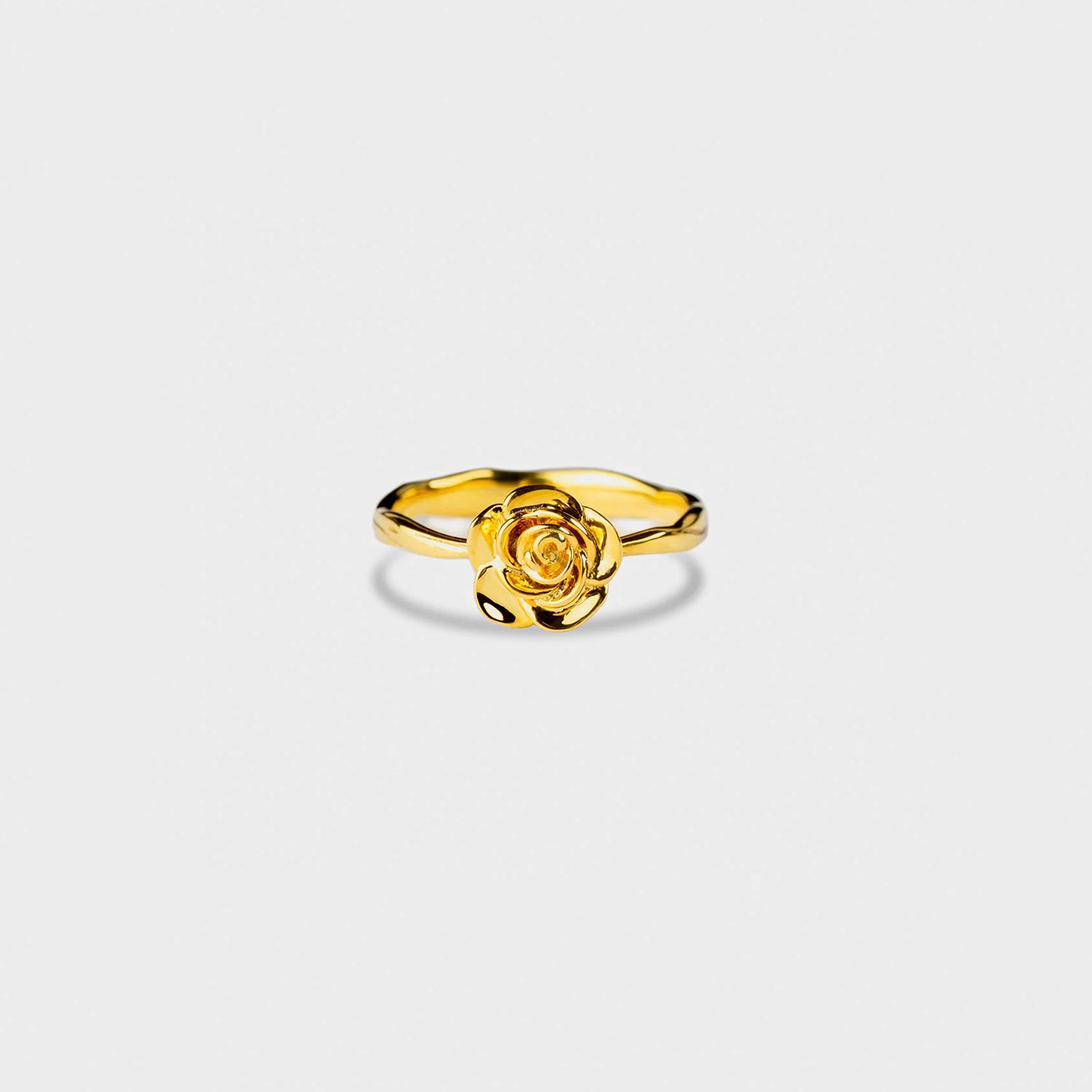 Rose Shape 18K Gold-Plated Ring Gold 3f3fcc34-d365-40cc-91ba-362929f2a85a-Max Trendsi