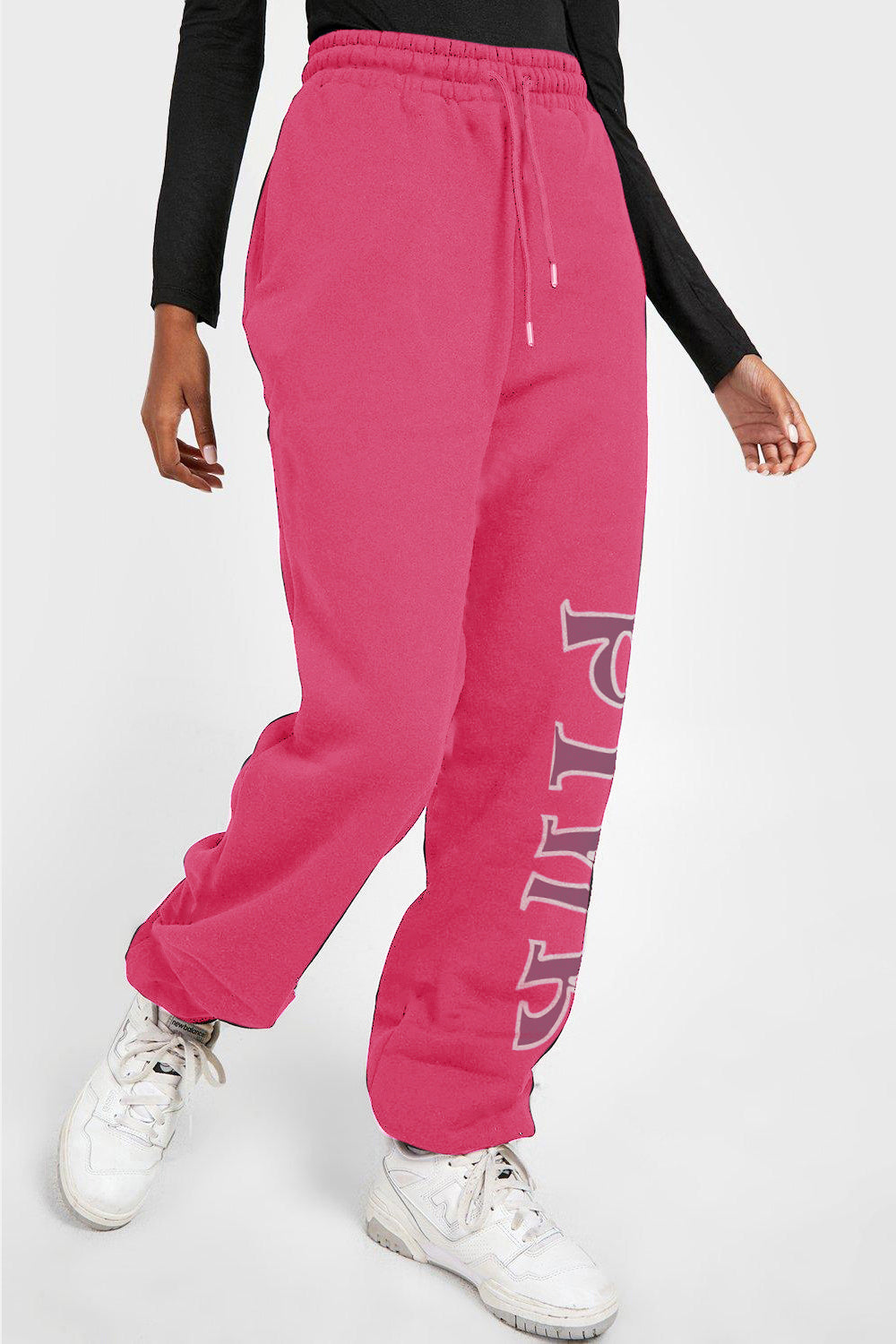 Simply Love Full Size PINK Graphic Sweatpants 3f6464076bd0429083486b5fb8ed9128-Max Trendsi