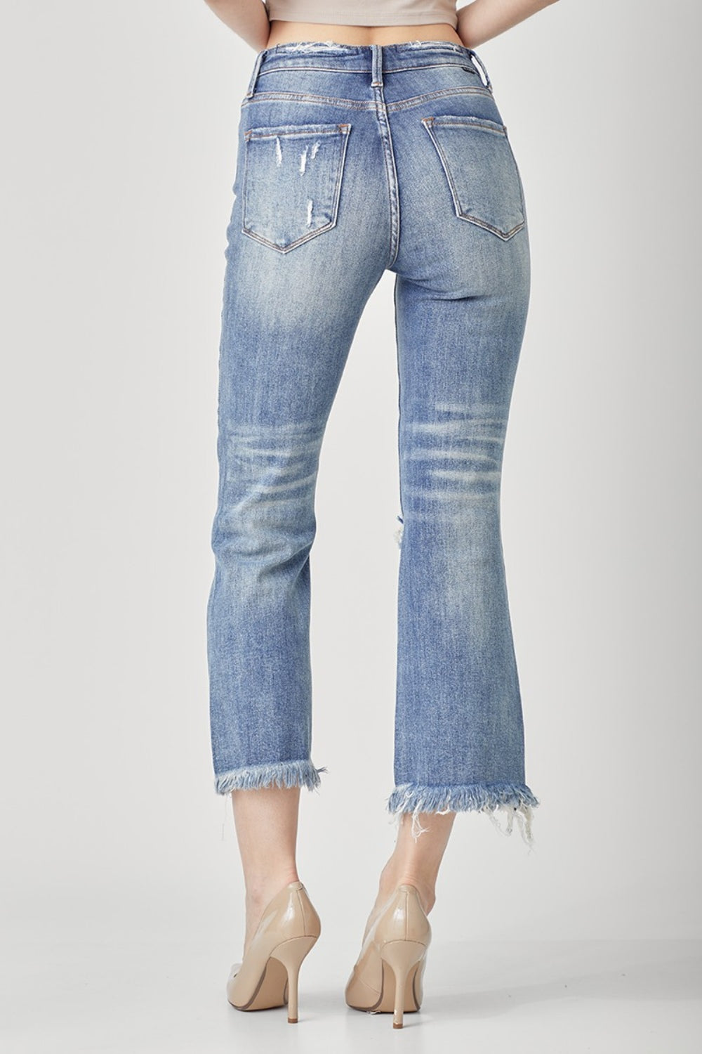 RISEN High Waist Distressed Cropped Bootcut Jeans 3f8aaeaf-6bbb-425b-a475-21c5be31478c-Max Trendsi