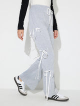Drawstring Bow Pants Light Gray 40271fe9-606c-4378-a1b9-a3ec1a819132-Max Trendsi