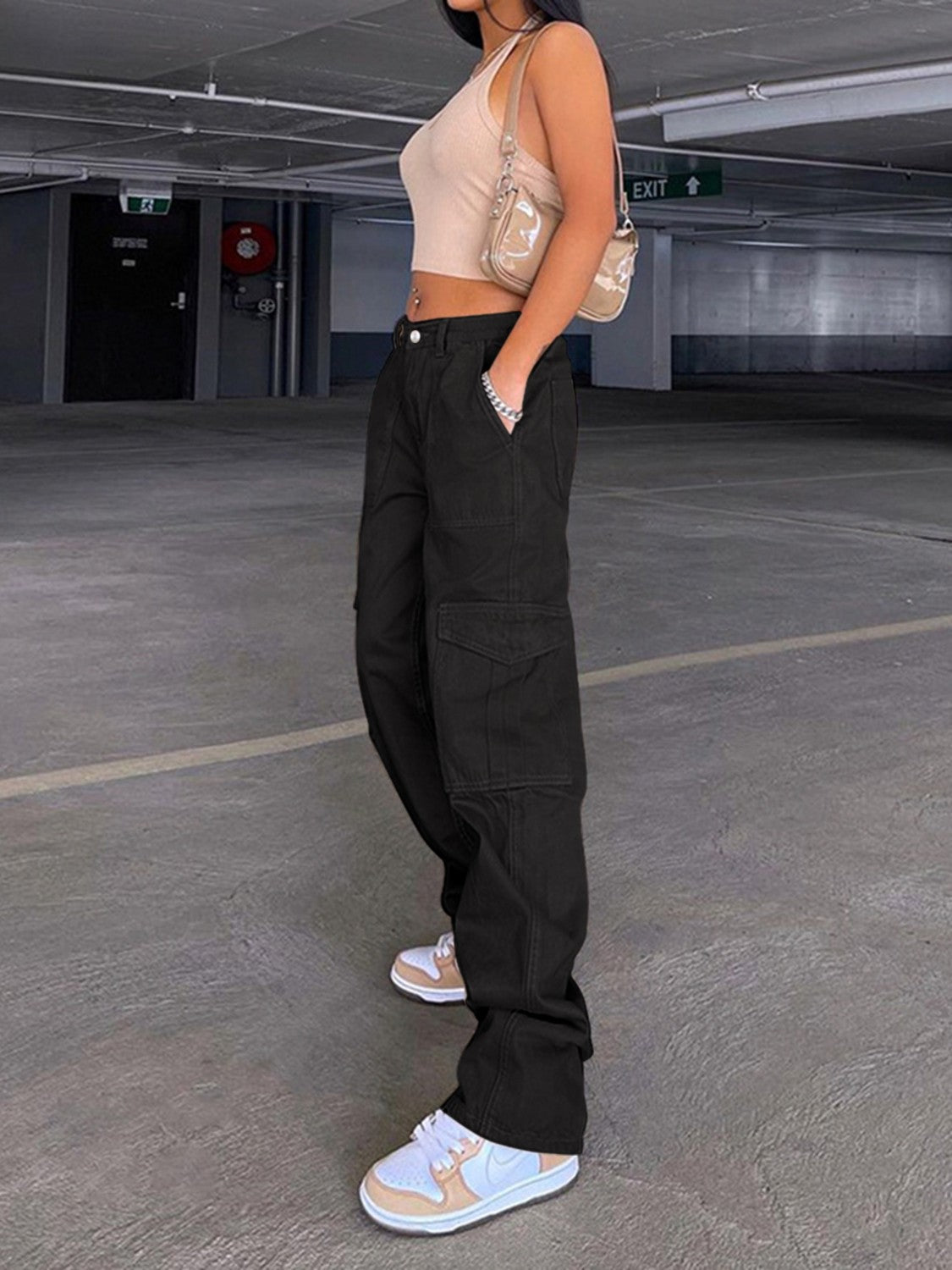 Straight Jeans with Pockets 403e118af8a44f34ad03d3f694ec98e1-Max Trendsi