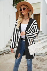 Glownestbest® | Woven Right Two-Tone Open Front Fuzzy Longline Cardigan Black 4063ab1cf32f47878e7b18aee5a1c1f3-Max Glownestbest
