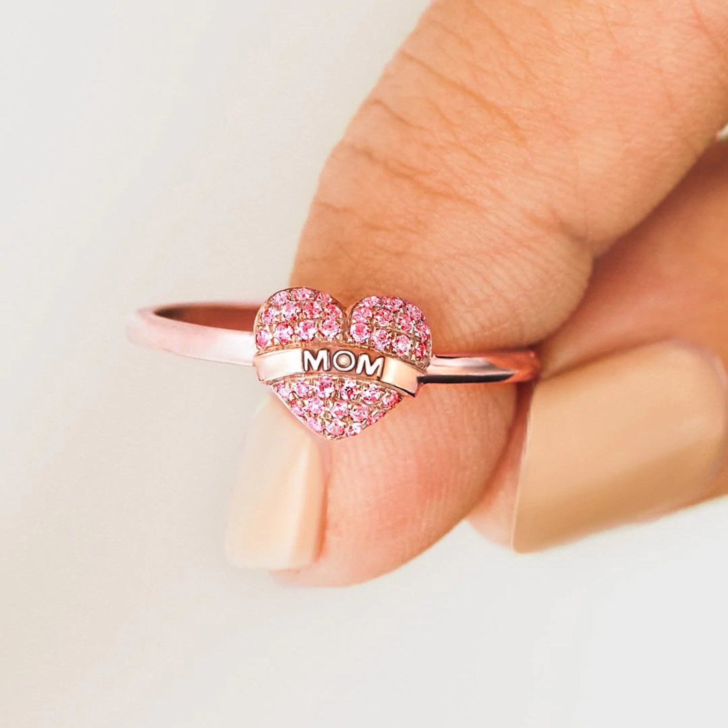 MOM Heart Shape 925 Sterling Silver Engraved Ring 40b657d4-ff6a-478b-8ef3-93529a5ef6e0-Max Trendsi