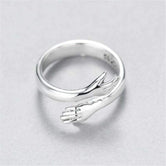 Hug Shape 925 Sterling Silver Bypass Ring Silver 7 40e12f01-ce54-4f74-abea-54a9ade190e5-Max Trendsi