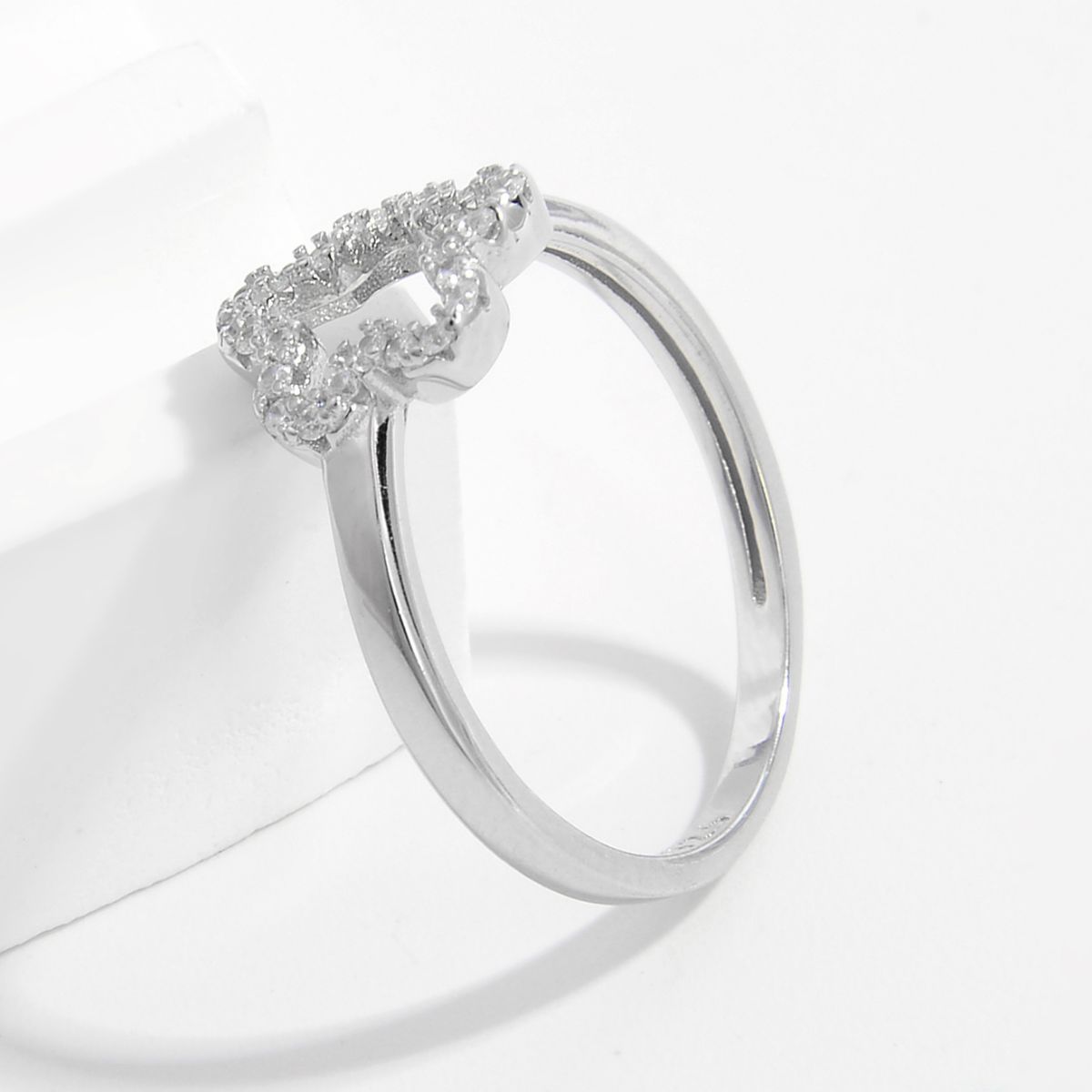925 Sterling Silver Inlaid Zircon Ring 410109e3-9cf8-4ba3-8fdb-4fdc16e1a338-Max Trendsi