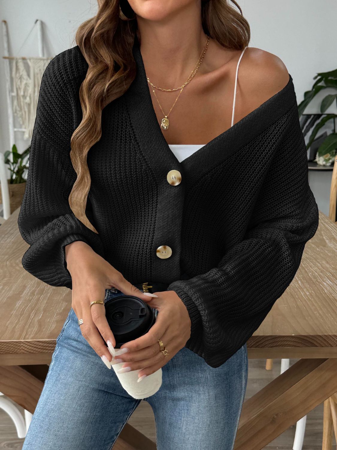 Glownestbest® | V-Neck Button Up Long Sleeve Cardigan 412e3f99-91e3-41a7-89c5-2127478ef9b9-Max Glownestbest