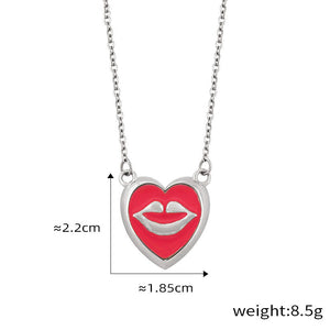 18K gold trendy personalized lips with pearl design simple style necklace and earrings set 4134b4f9-dad3-4f92-9026-0b1d717da10e Artshiney