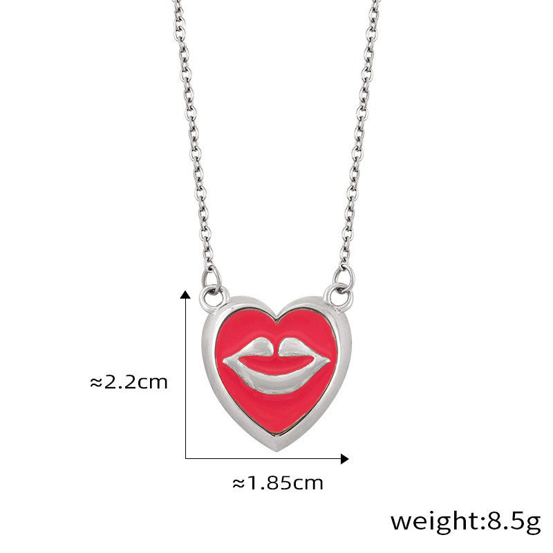 18K gold trendy personalized lips with pearl design simple style necklace and earrings set 4134b4f9-dad3-4f92-9026-0b1d717da10e Artshiney