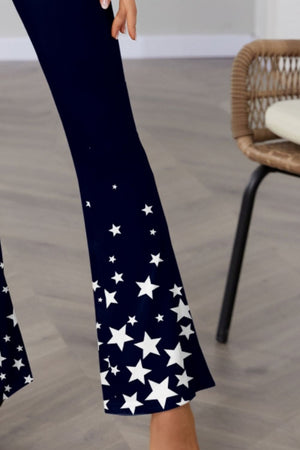 FAM-FAM Star Elastic Waist Bootcut Pants 4181a6c7-f1fc-48be-8c9f-f4c5af9379c2-Max Trendsi